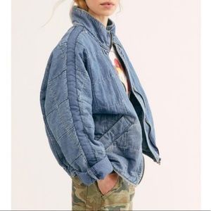 Free People Dolman Quilt Jacket Cali Indigo
